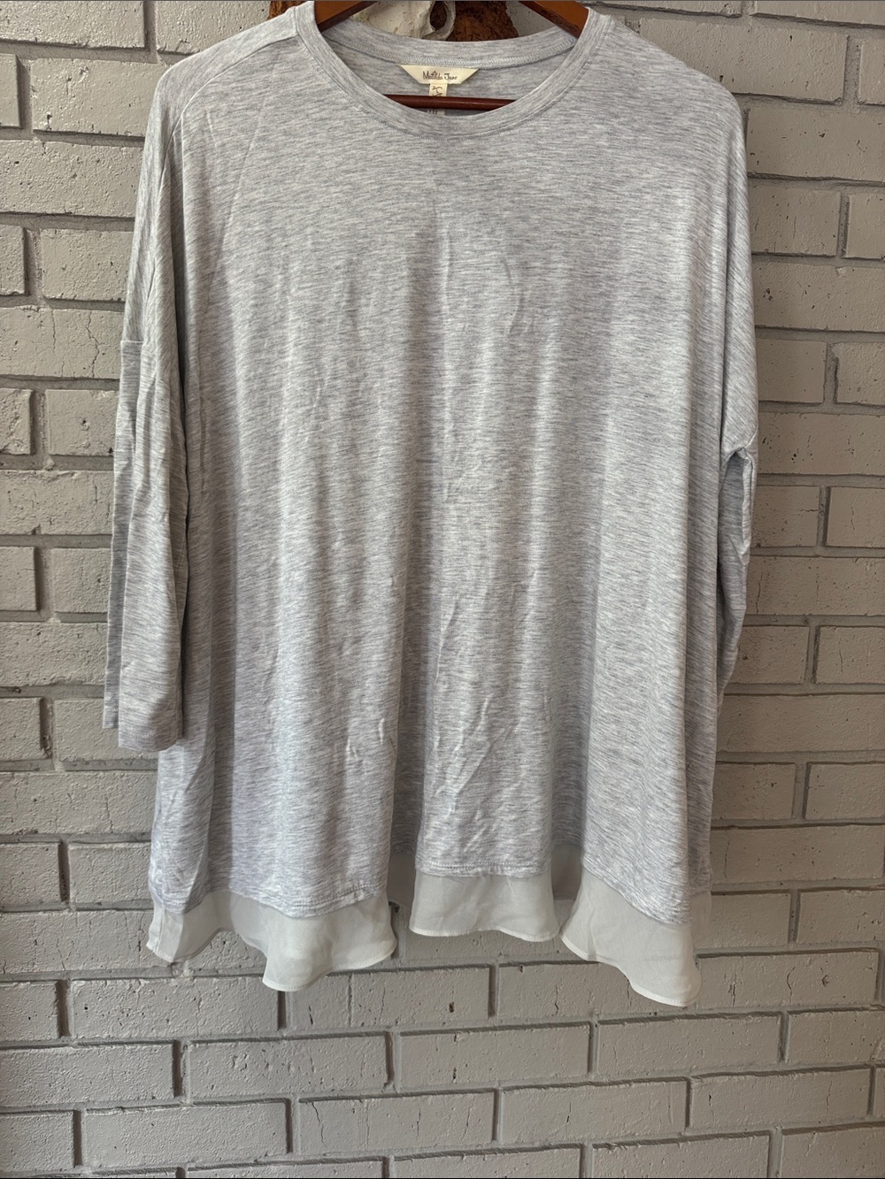 Matilda Jane Light Gray Layered Hem Tunic
